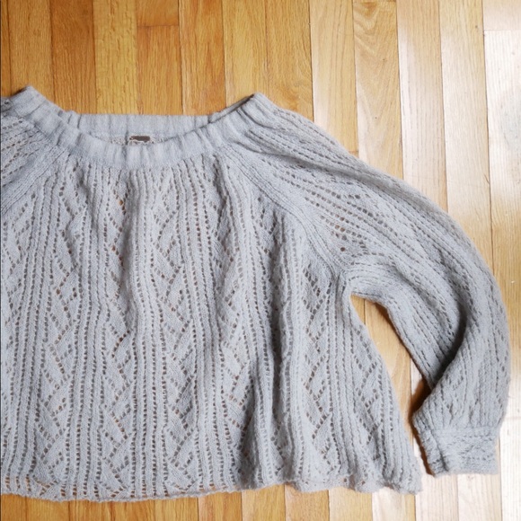 Free people peasant style pale blue knit sweater - Picture 6 of 7